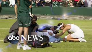 US tennis star collapses mid-match at Wimbledon