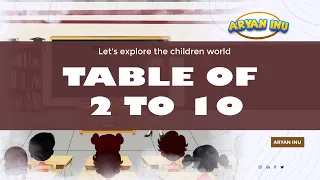 Table of 2 to10 | Rhythmic Table of Two to Ten | Learn Multiplication Table of 2 to 10 | ARYAN INU