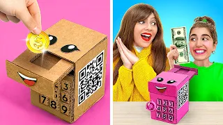MOM MADE ME DIY ATM BANK || Must Try Parenting Hacks With CARDBOARD & 3D PEN by 123GO! CHALLENGE