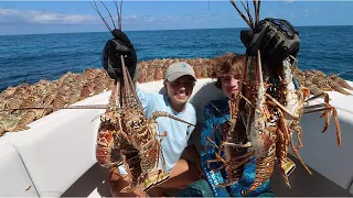 Catching HUNDREDS of Lobster.... Commercial Diving (Bahamas Diving)