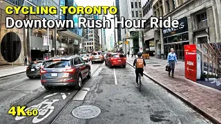 Cycling Toronto - Downtown rush hour madness ride [4K60]