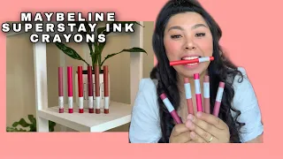 MAYBELINE SUPERSTAY INK CRAYON SWATCHES II MATTE LIPSTICK + REVIEW