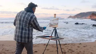 SATURATED COLOR plein air OIL PAINTING on the CALIFORNIA coast