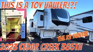 2023 Cedar Creek 385TH | Toy Hauler 5th Wheel Hybrid - New 2023 Decor!