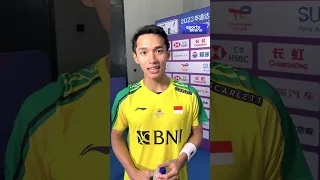 Jonatan Christie's words to fans after making debut at #SudirmanCup2023 ｜Team Indonesia｜Badminton