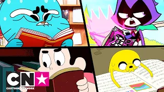 Гъмбол + Малки титани + Време за приключения + Стивън | Книгите са забавни | Cartoon Network