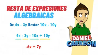 RESTA DE EXPRESIONES ALGEBRAICAS Super fácil - Para principiantes