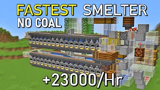 BEST SMELTER-NO COAL || Minecraft 1.20 Tutorial #2024
