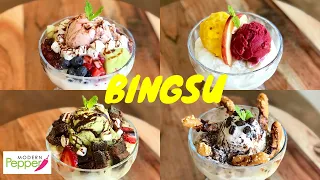 How to Make Your Own Shaved Ice (Bingsu) with NO MACHINE: Korean Bingsu 4 Ways 빙수기 없이  4가지 빙수 만들기