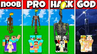 Minecraft Battle: FAMILY LIGHT HEAD SCP HOUSE BUILD CHALLENGE NOOB vs PRO vs HACKER vs GOD Animation