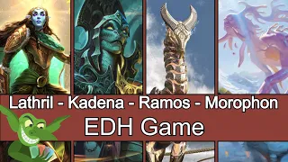 Lathril vs Kadena vs Ramos vs Morophon EDH / CMDR game play for Magic: The Gathering