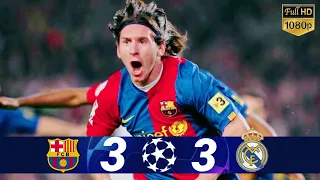 Barcelona vs Real Madrid 3-3 | Lionel Messi First Hat trick | El Clasico 2006/7