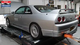 310HP Nissan Skyline R33 w/ HKS Hi-Power Exhaust on the Dyno!