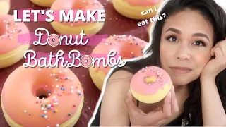 How to Make Donut Bath Bombs with "Glaze" Icing with demo // using the bath bomb press doughnut mold