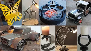 Scrap metal project ideas and horse shoe project ideas you can make as a beginner welder / scrap art