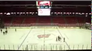 Transformation of Kohl Center from hoops to hockey and back again