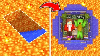 Mikey & JJ Water House Under LAVA Build Challenge in Minecraft - Maizen