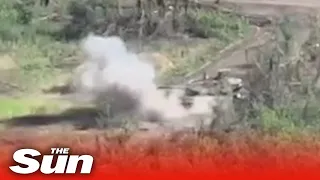 Ukrainian kamikaze drones successfully destroy Russian tank near Bakhmut