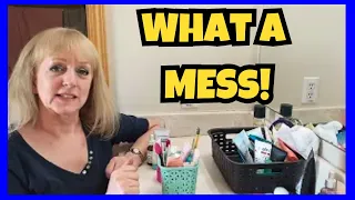 My Bathroom Counter is a DISASTER! Let's declutter it. Bathroom Declutter Part 1