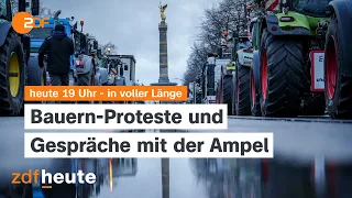 heute 19 Uhr 15.01.24 Abschluss Bauernproteste, Krankenhäusern droht Insolvenz, US-Vorwahl (english)