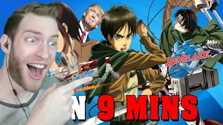 WAS I THE ONLY ONE?! Reacting to "Attack on Titan in 9 Minutes"