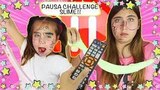 ⏸ PAUSE CHALLENGE  haciendo SLIME 😀 con mi HERMANA!! 👭🏼 PAUSE CHALLENGE MAKING SLIME ⏸ RETO PAUSA