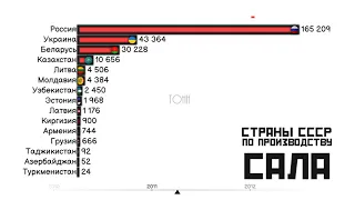Страны бывшего СССР по производству сала 1992-2019.Инфографика.Статистика.Сравнение стран