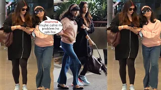 Aishwarya Rai's Daughter Aaradhya Walk Abnormally while Aishwarya Holds her Hands for Leg Problem