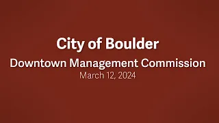 3-12-24 Downtown Management Commission Meeting