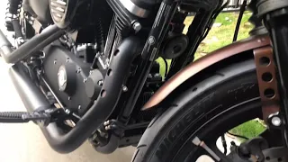 Harley Davidson iron883 install mustache bar time lapse