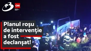 Planul roșu de intervenție a fost declanșat! Un autocar în care se aflau 44 de pasageri a derapat