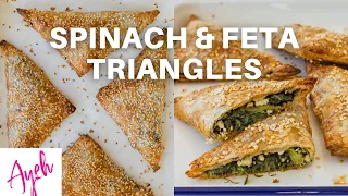 Spinach and Feta Triangles - Cooking With Ayeh