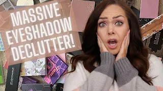 Massive Makeup Declutter Pt. 1 🗑♻️ l Expensive & Affordable Eyeshadow Palettes