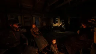 Let's keep warm together by the fireplace in the cabin during a blizzard | RDR2 ASMR