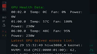 Решение ошибки gpu driver error, gpu are lost rebooting, gpu driver error no temps в hive os