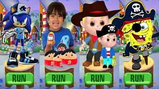 Tag with Ryan vs Sonic Dash vs Spongebob: Sponge on the Run vs Vlad and Niki Run - Runner Gameplay