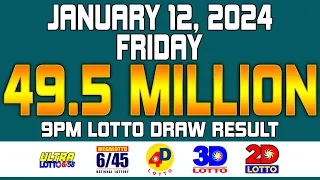 9PM PCSO Draw Lotto Result Today Jan/January 12, 2024 [Complete Result]