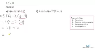 Matematikk 1P - Prøveoppgaver - Regnerekkefølge middels - 1.12.0