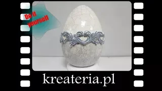 Jajo wielkanocne Crackle i StoneArt Powertex - efekt porcelany i kamienia KreaCraftShow46