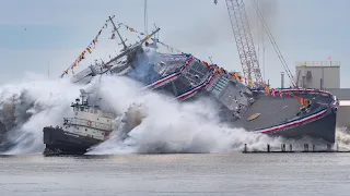 Launch of the Cleveland (LCS-31)           A NEAR FATAL DISASTER!