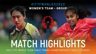 Highlights | Zhu Chengzhu (HKG) vs Prithika Pavade (FRA) | WT Grps | #ITTFWorlds2022