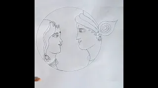 Radha Krishan drawing|very very simple drawing|easy painting step by step sikhe