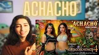 Achacho - Promo Song REACTION | Aranmanai 4 | Sundar.C | Tamannaah | Raashii Khanna | Hiphop Tamizha