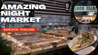 Amazing Night Market in Bangkok Thailand / Walking tour street food in Jodd Fairs