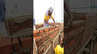 brick laying techniques #construction  #brickwork #shorts