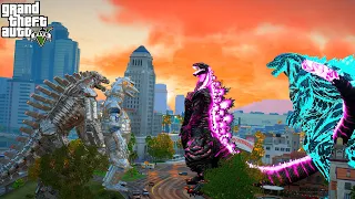 Shin Godzilla and Godzilla Eatch vs Mechagodzilla Team - GTA 5 Mods
