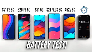 Samsung Galaxy S21 FE vs A52s vs S20 FE 5G vs S21 vs S21 Plus Battery Test