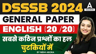 DSSSB Vacancy 2024 | DSSSB English Classes 2024 By Nidhi Arora | Questions Practice #1