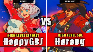 GGST | HappyGRJ (Elphelt) VS Horang (Sol Badguy) | Guilty Gear Strive High level gameplay