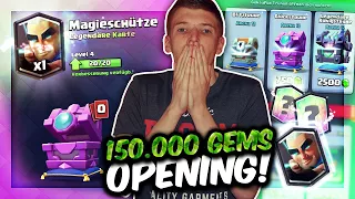 150.000+ GEMS CHEST OPENING ! | Bekommen wir den Magieschützen auf Level 5? | Clash Royale Deutsch